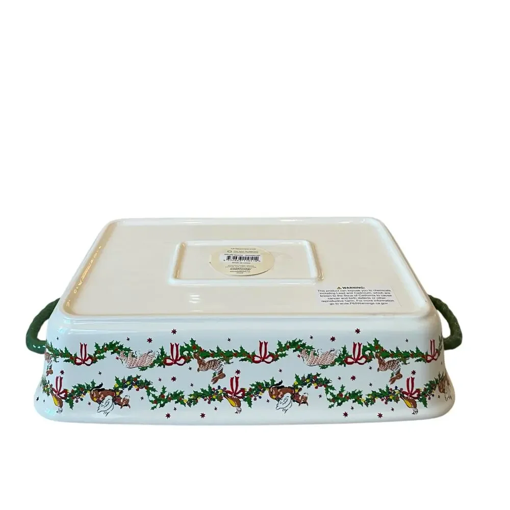 Cath Kidston Christmas Legends Garland Rectangle Roasting Dish Stoneware 8x14